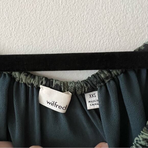 Aritzia Wilfred Talence Green Snake Off-the-Shoulder Blouse - Picture 4 of 8